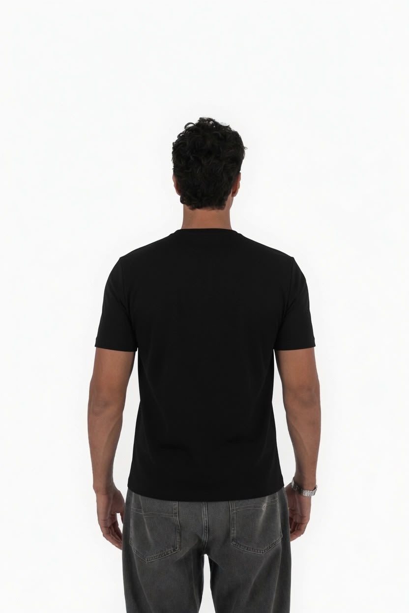 BLACK REGULAR FIT T-SHIRT