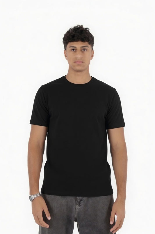 BLACK REGULAR FIT T-SHIRT